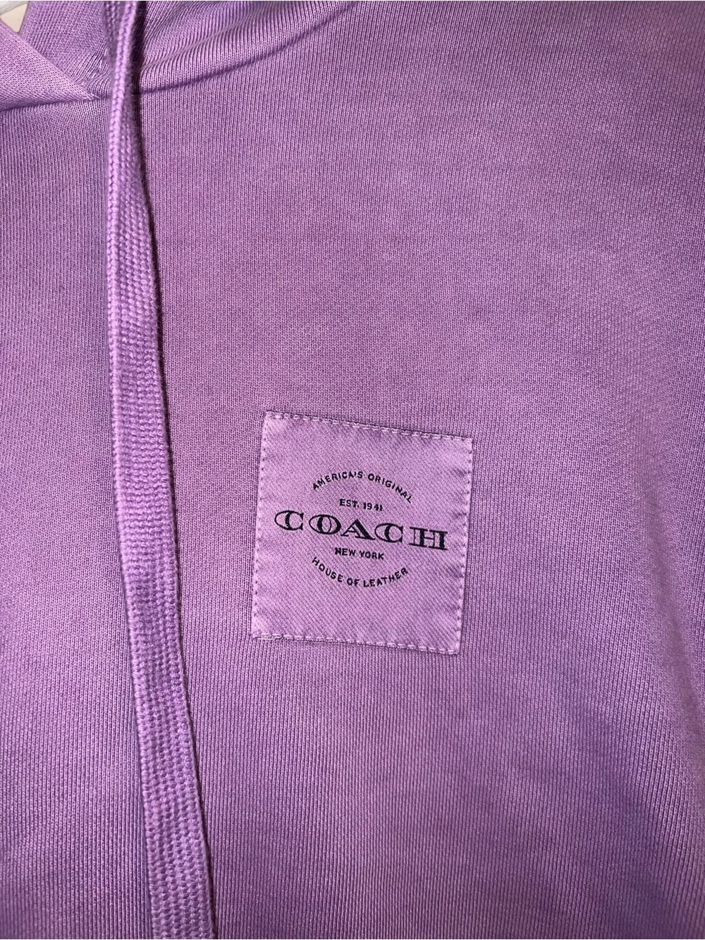 Coach Garment Dye Cropped Hoodie Sweatshirt in Purple